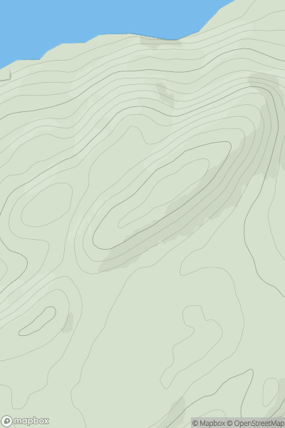 Thumbnail image for Barr nan Damh [Loch Fyne to Bute and the Firth of Clyde] [NS026975] showing contour plot for surrounding peak